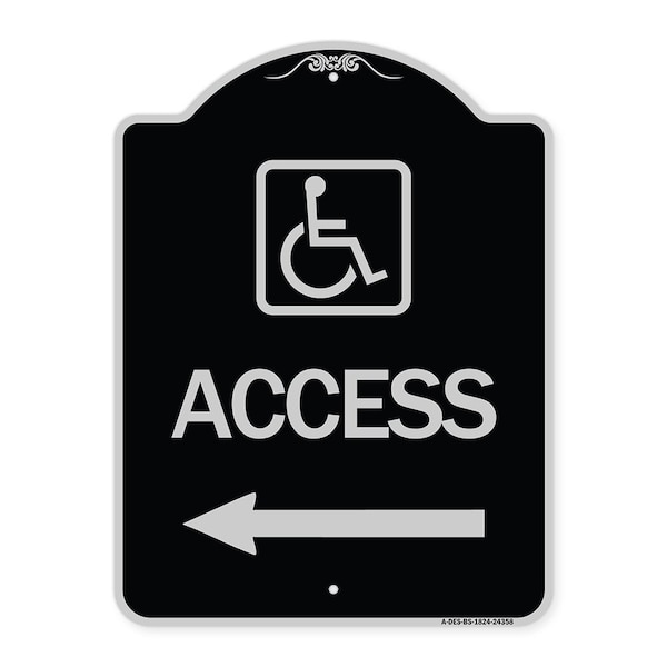 Signmission Access W/ Updated Isaand Left Arrow Heavy-Gauge Aluminum Architectural Sign, 24" H, BS-1824-24358 A-DES-BS-1824-24358 - main